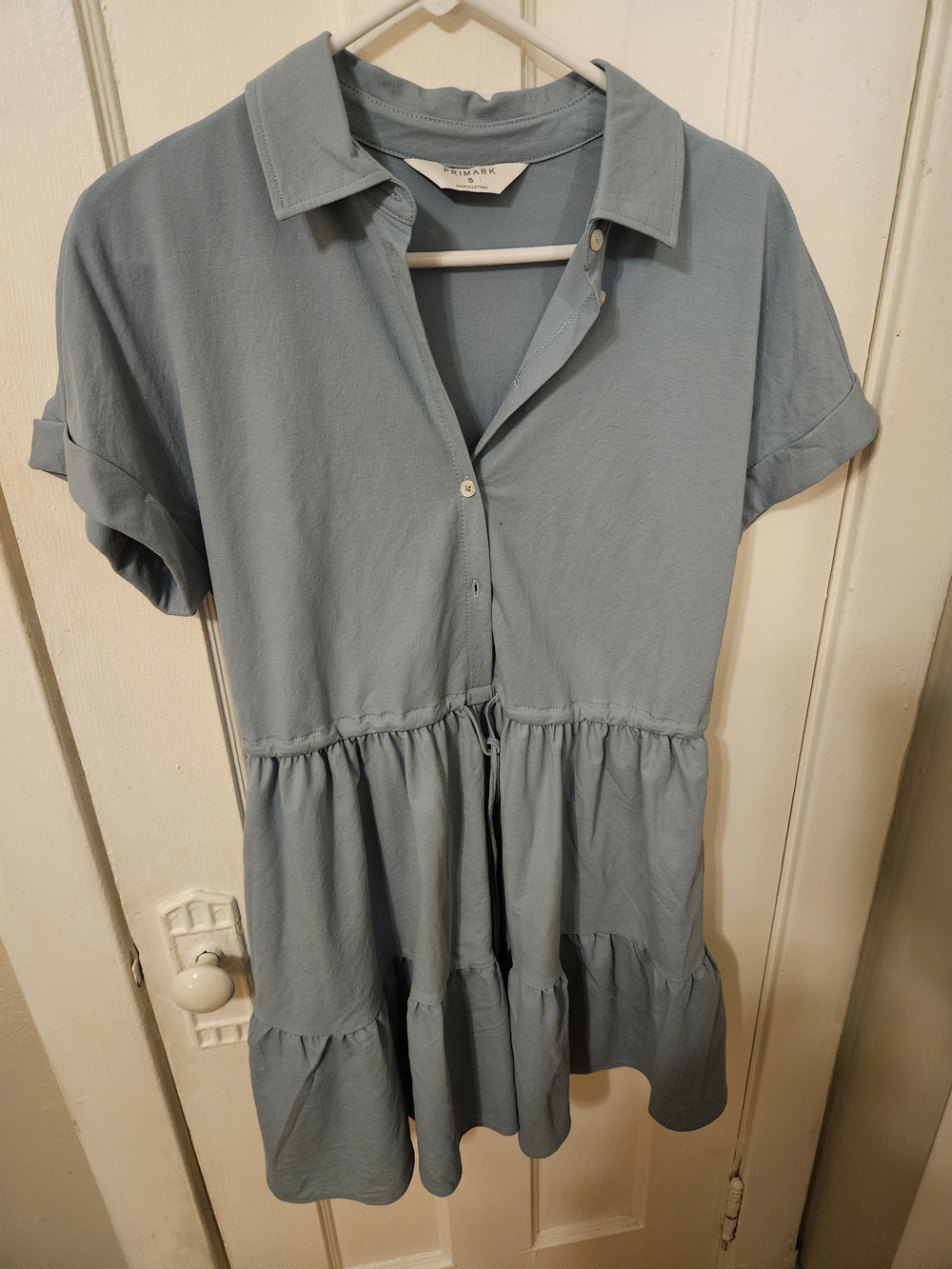 Primark Pale Blue Tiered Shirt Dress